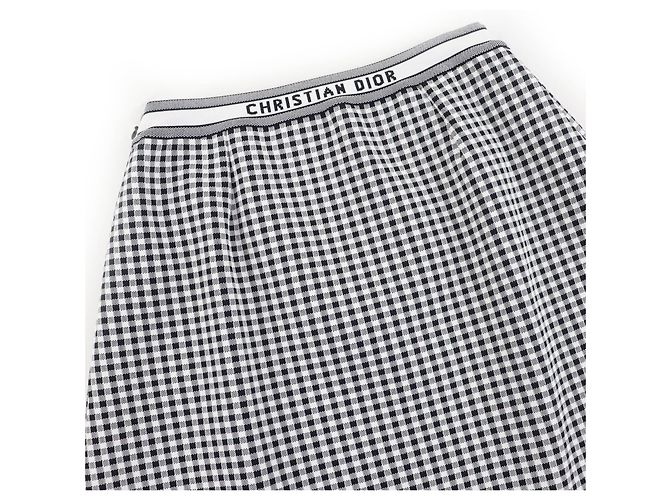 Falda Christian Dior de cuadros vichy Negro Blanco - vista 5
