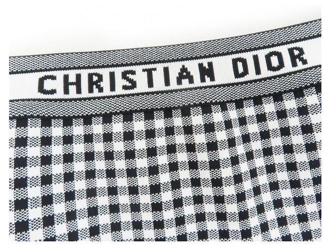 Falda Christian Dior de cuadros vichy Negro Blanco - vista 6