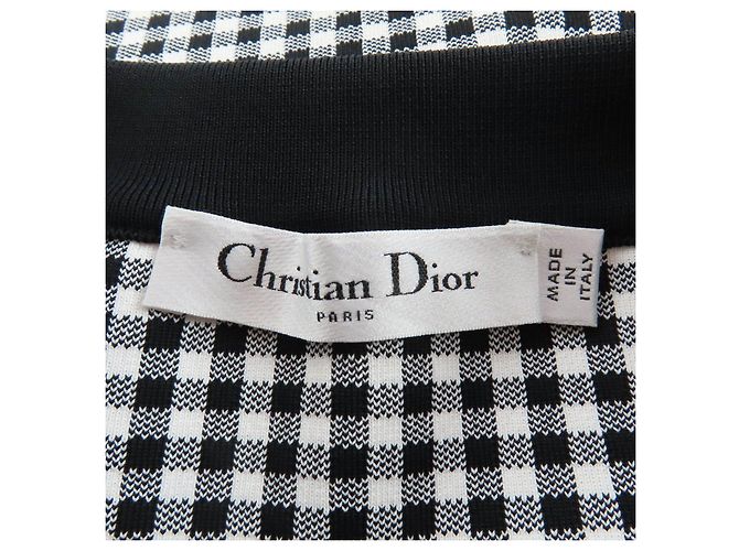 Falda Christian Dior de cuadros vichy Negro Blanco - vista 7