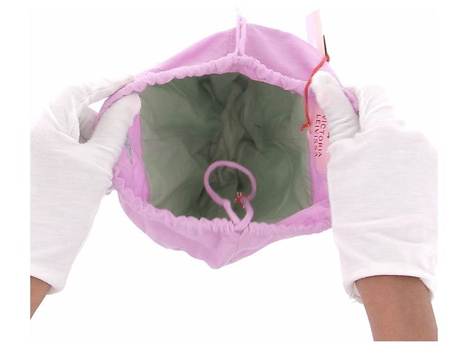 Autre Marque Clutch in tessuto viola VICTORIA LEIVISSA Rosa - vista 2
