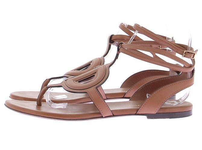 Sandali Dior CD Camel in pelle Cammello - vista 3