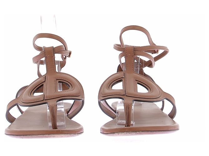 Sandali Dior CD Camel in pelle Cammello - vista 4