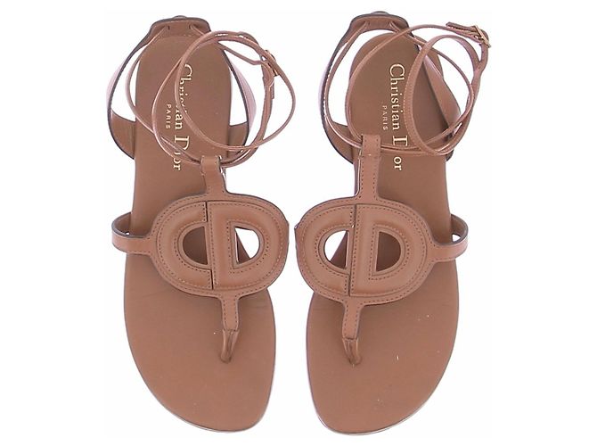 Sandali Dior CD Camel in pelle Cammello - vista 6