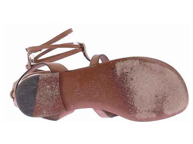 Sandali Dior CD Camel in pelle Cammello - vista 7