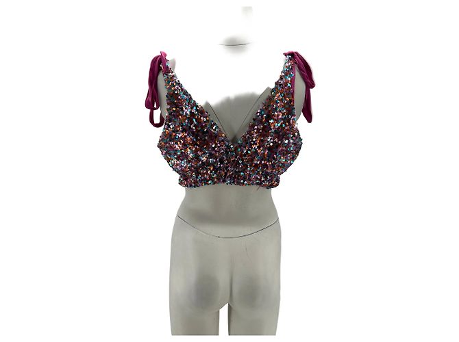 Free People Top rosa com glitter - vista 2