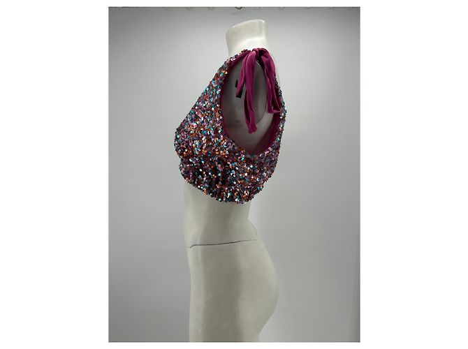 Free People Top rosa com glitter - vista 3