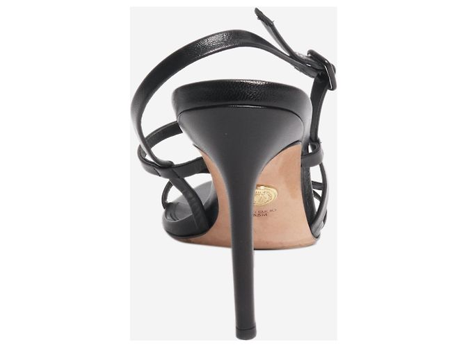Veronica Beard Schwarze Leder-Buckel-Absatzschuhe - EU 39.5 - Ansicht 3