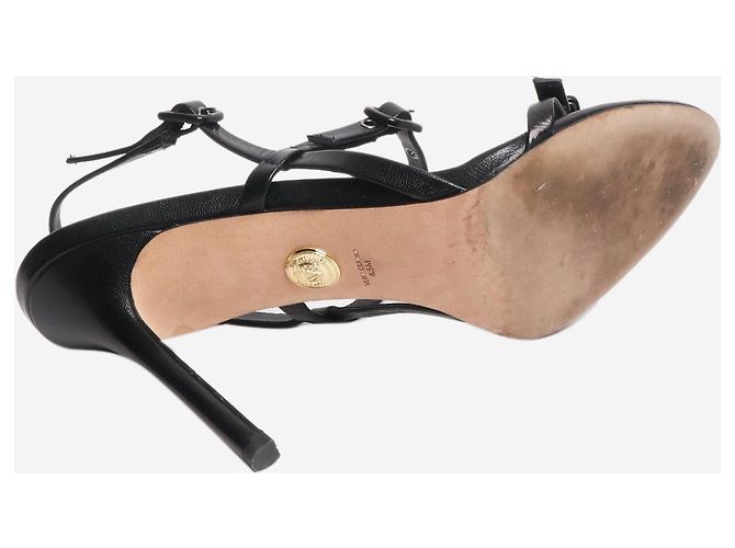 Veronica Beard Schwarze Leder-Buckel-Absatzschuhe - EU 39.5 - Ansicht 4