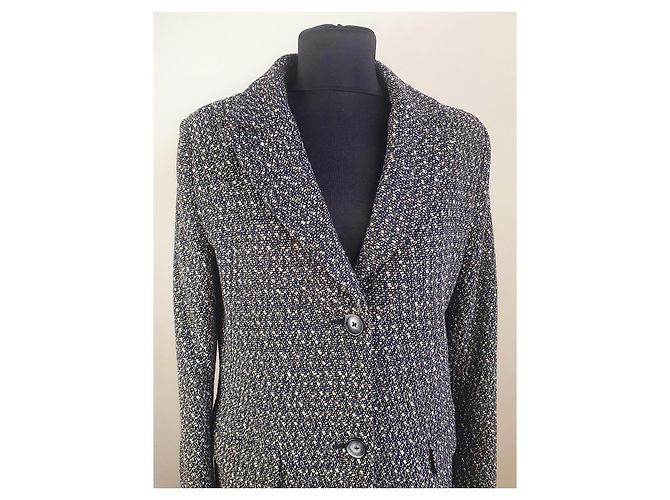 Cappotto in Tweed Sandro Paris Nero Bianco D'oro - vista 2