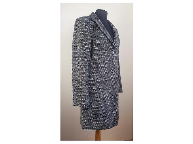 Cappotto in Tweed Sandro Paris Nero Bianco D'oro - vista 4