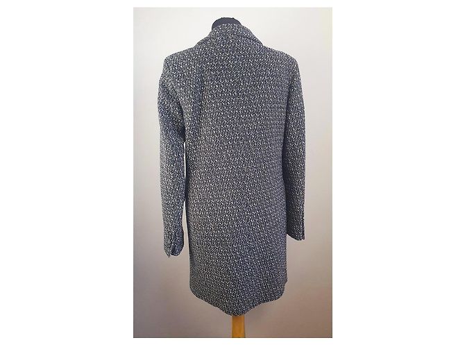 Cappotto in Tweed Sandro Paris Nero Bianco D'oro - vista 5