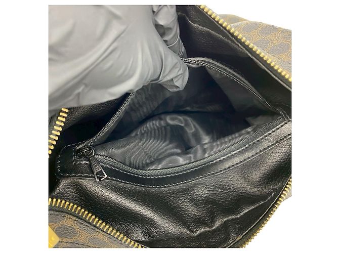 Edge Céline Borsa a tracolla Celine Macadam Blazon con motivo Marrone Nero - vista 10