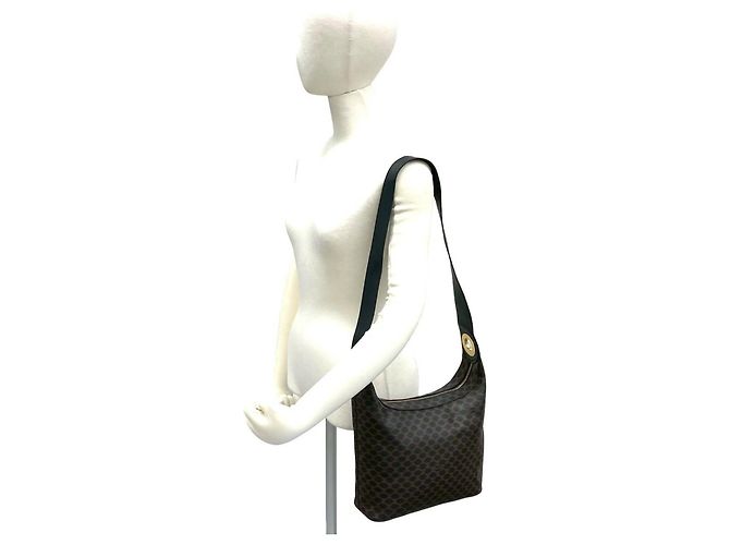 Edge Céline Borsa a tracolla Celine Macadam Blazon con motivo Marrone Nero - vista 2