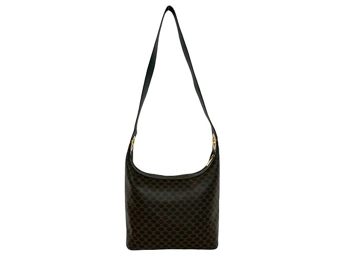 Edge Céline Borsa a tracolla Celine Macadam Blazon con motivo Marrone Nero - vista 3