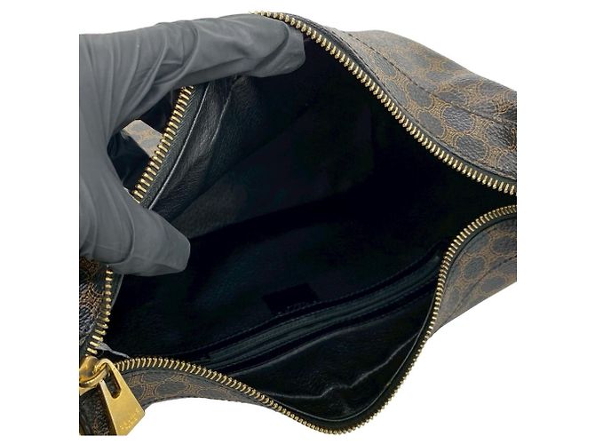 Edge Céline Borsa a tracolla Celine Macadam Blazon con motivo Marrone Nero - vista 9