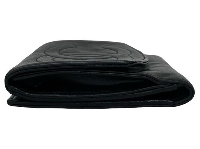 Portefeuille bi-fold Chanel Vintage Coco Mark en cuir agneau Noir - vue 4