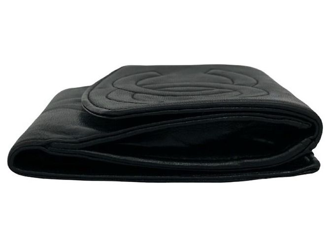 Portefeuille bi-fold Chanel Vintage Coco Mark en cuir agneau Noir - vue 5