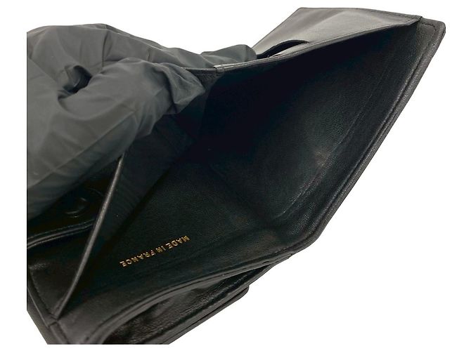 Portefeuille bi-fold Chanel Vintage Coco Mark en cuir agneau Noir - vue 8