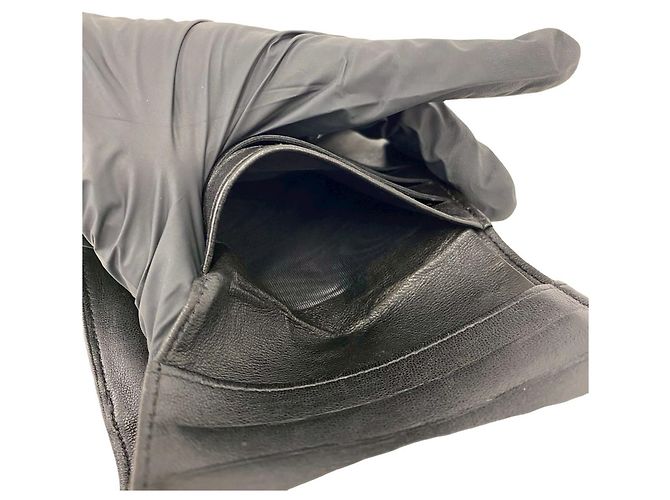 Portefeuille bi-fold Chanel Vintage Coco Mark en cuir agneau Noir - vue 9