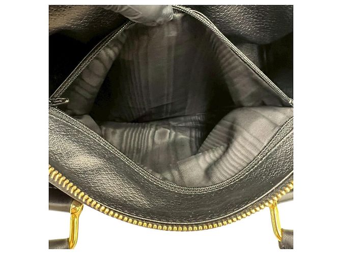 Céline Celine Vintage Macadam Blazon Pattern Lederhandtasche Braun Schwarz - Ansicht 10