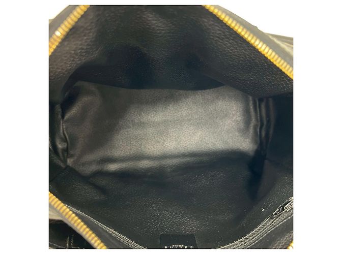 Céline Celine Vintage Macadam Blazon Pattern Lederhandtasche Braun Schwarz - Ansicht 9