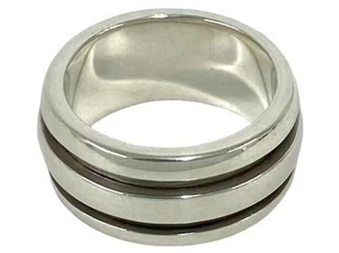 Tiffany & Co Tiffany Vintage Grooved Double Line Ring Silber - Ansicht 4