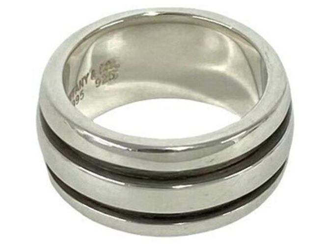 Tiffany & Co Tiffany Vintage Grooved Double Line Ring Silber - Ansicht 5