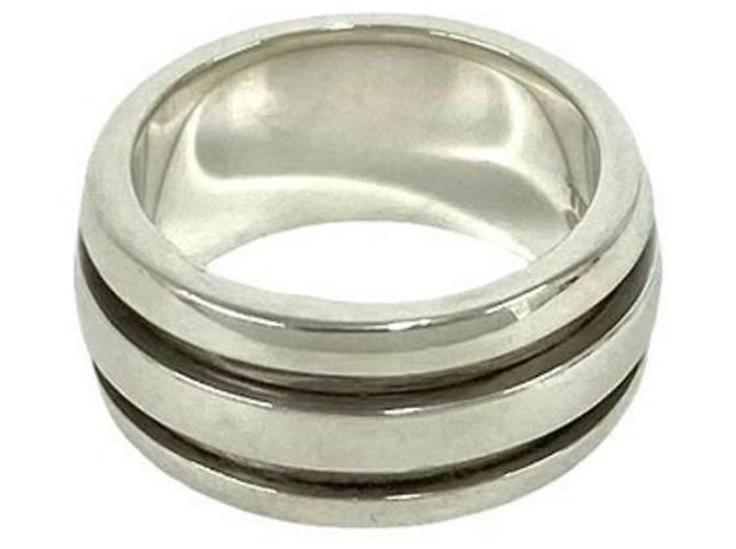 Tiffany & Co Tiffany Vintage Grooved Double Line Ring Silber - Ansicht 6
