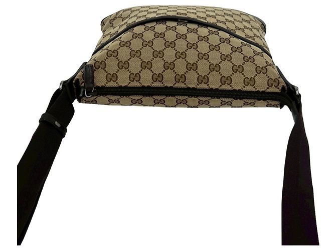 Borsa a tracolla Gucci GG Canvas e pelle Marrone Beige - vista 4