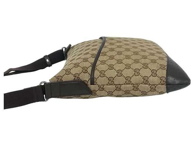 Borsa a tracolla Gucci GG Canvas e pelle Marrone Beige - vista 5