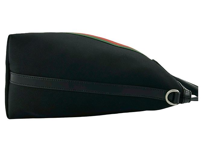 Borsa a mano GUCCI Sherry Line Canvas Leather Nero Rosso Verde - vista 6