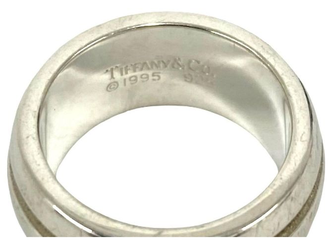 Tiffany & Co Tiffany Vintage Grooved Double Line Ring Silber - Ansicht 3