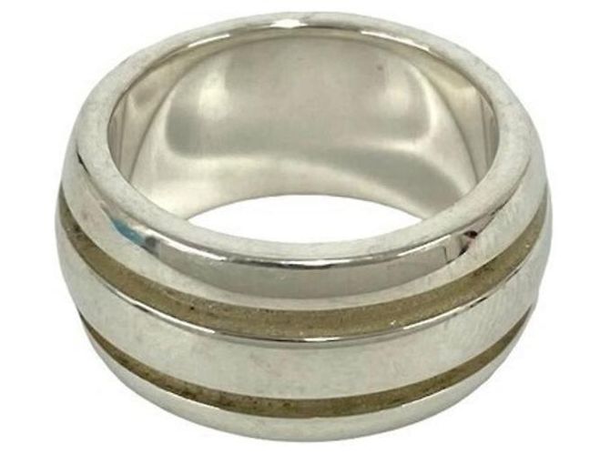 Tiffany & Co Tiffany Vintage Grooved Double Line Ring Silber - Ansicht 5