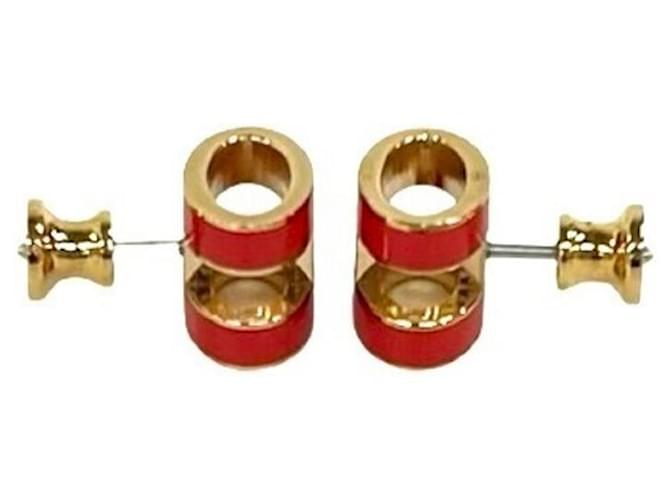 Hermès Orecchini HERMES Mini Pop H Logo Motif Rosso D'oro - vista 5