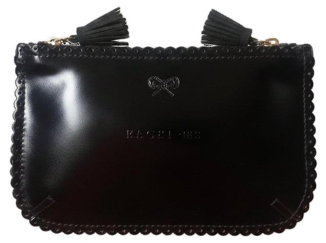 Anya Hindmarch Pochette "Money" in pelle vernice nera Nero - vista 3