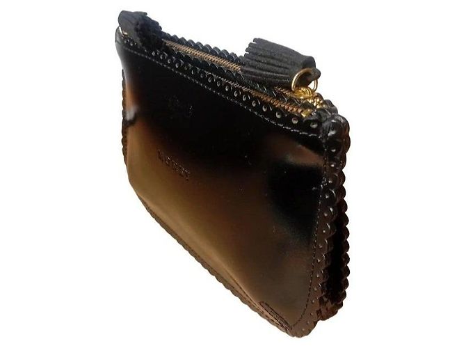 Anya Hindmarch Pochette "Money" in pelle vernice nera Nero - vista 5