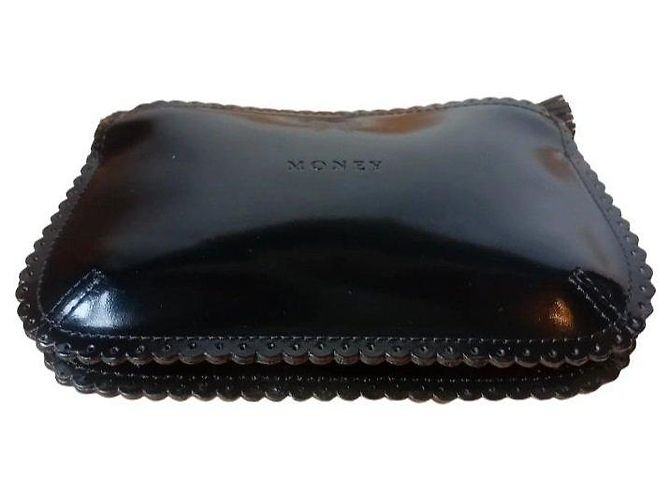 Anya Hindmarch Pochette "Money" in pelle vernice nera Nero - vista 6