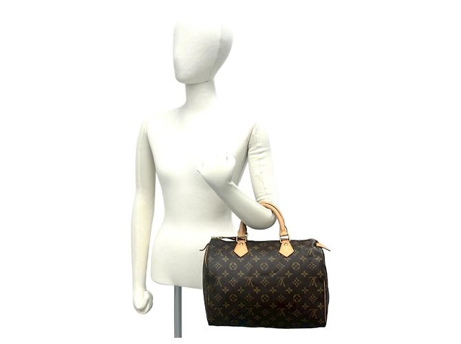 Borsa Louis Vuitton Speedy 30 Monogram Leather Marrone - vista 2