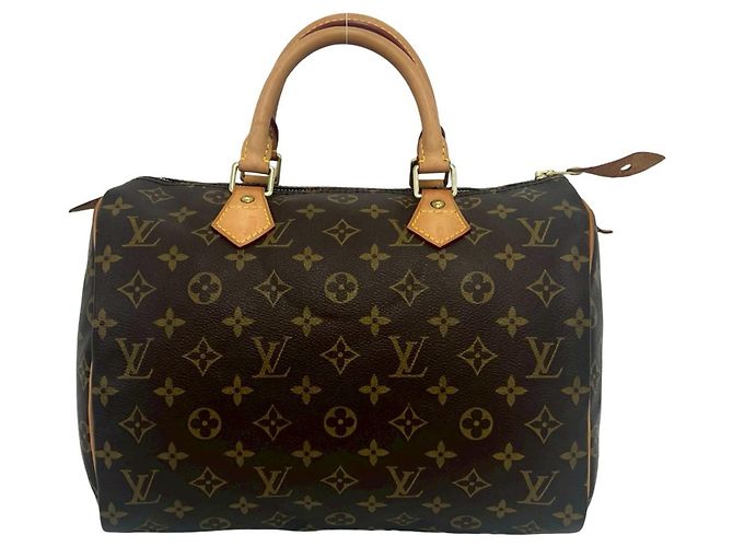 Borsa Louis Vuitton Speedy 30 Monogram Leather Marrone - vista 3