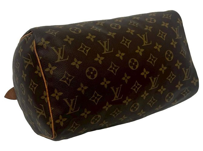 Borsa Louis Vuitton Speedy 30 Monogram Leather Marrone - vista 7