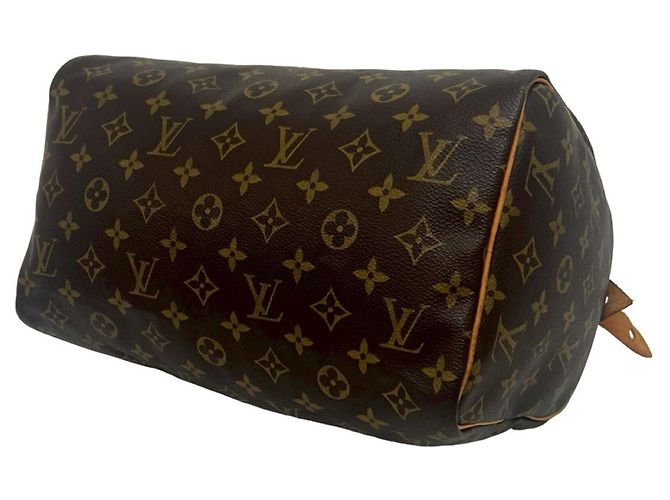 Borsa Louis Vuitton Speedy 30 Monogram Leather Marrone - vista 8