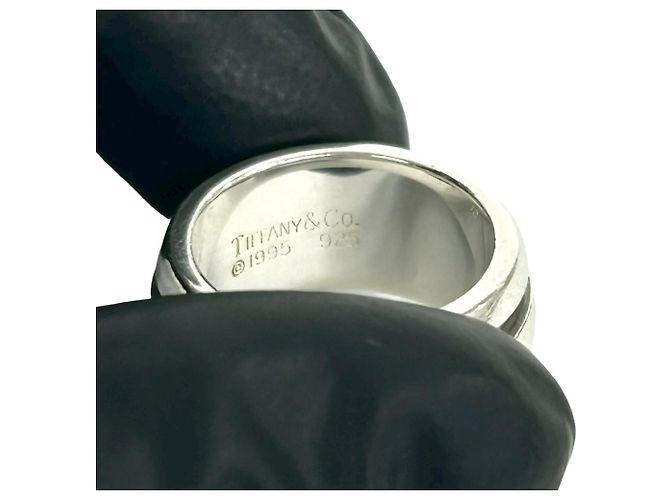 Tiffany & Co. Vintage Grooved Double Line Ring Silber - Ansicht 3