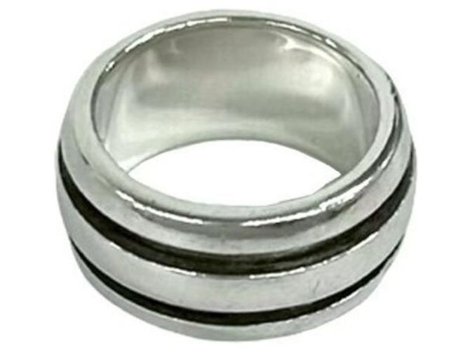 Tiffany & Co. Vintage Grooved Double Line Ring Silber - Ansicht 4