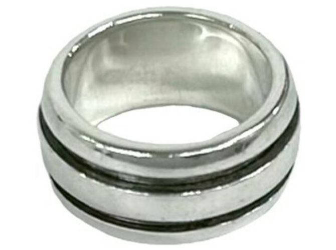 Tiffany & Co. Vintage Grooved Double Line Ring Silber - Ansicht 5