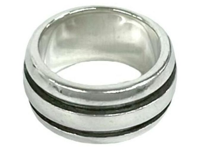 Tiffany & Co. Vintage Grooved Double Line Ring Silber - Ansicht 6