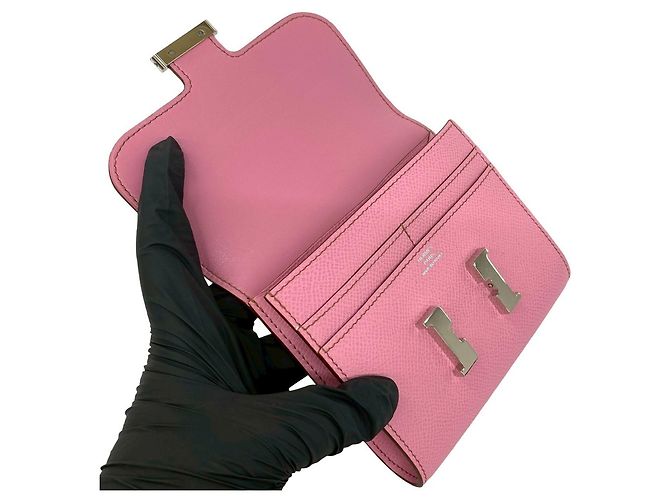 Hermès Hermes Constance Compact Bi-Fold Wallet Pink - view 7