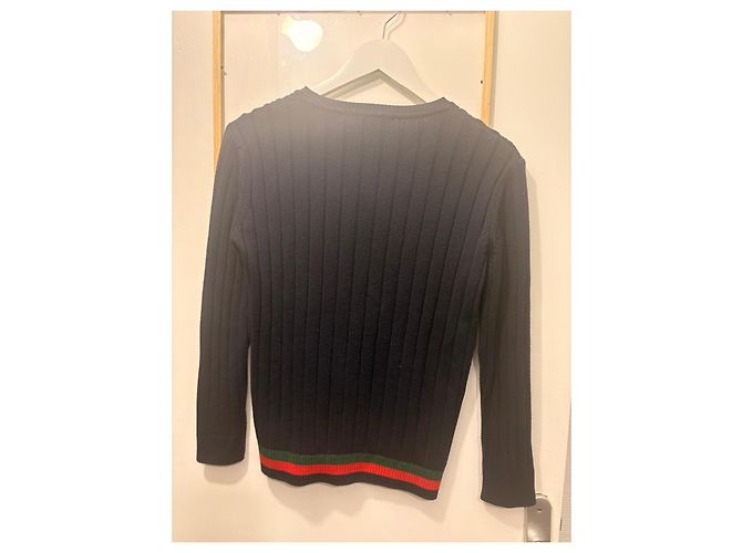 Gucci Baumwoll-Cardigan mit bestickter Biene - Marineblau Schwarz - Ansicht 8
