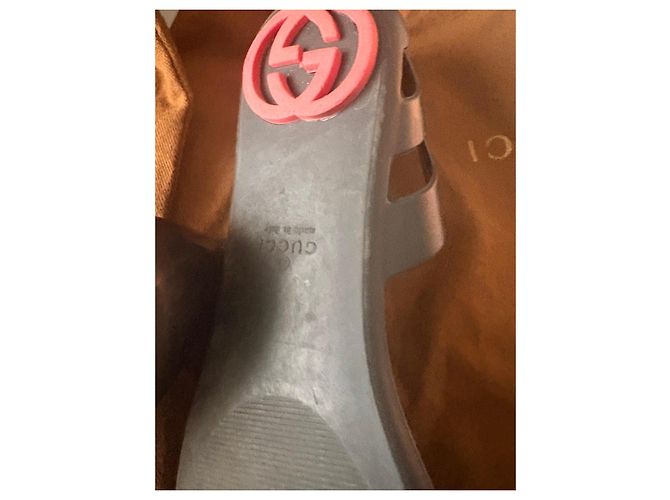 Gucci Sandali in gomma neri logo GG Nero - vista 5