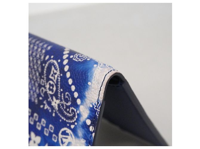 Portafoglio Louis Vuitton Monogram Bandana Slender Blu - vista 7