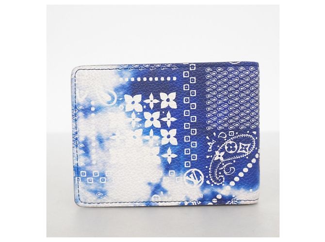Portafoglio Louis Vuitton Monogram Bandana Slender Blu - vista 9